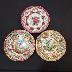 Vintage Set of 3 Tin Bowls by Daher Made in England Floral & Bird